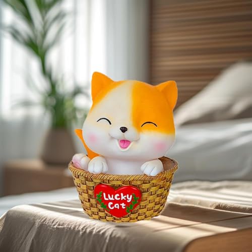 Image of Money Saving Bank with Coin Slot / /Creative Cartoon Design Money Bank / /Plastic Piggy Bank for Boys & Girls (Pack of 1) (Lucky Cat- Yellow)