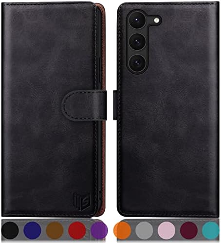SUANPOT for Samsung Galaxy S23 5G case with [Credit Card Holder][RFID Blocking],PU Leather Flip Book Protective Cover Women Men for Samsung Galaxy S23 Phone case Light Brown