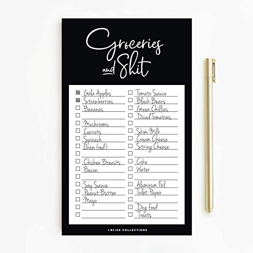 image for Bliss Collections Grocery List Pad for Fridge, Groceries and Shit Funn