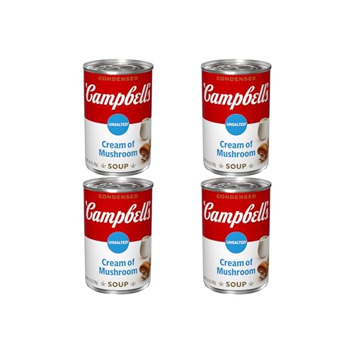 Image of Campbell's Condensed Unsalted Cream of Mushroom Soup, 10.5 Ounce Can (Pack of 4)