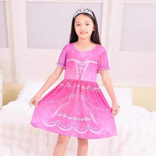Play Tailor Princess Nightgowns Dresses for Girls Princess Pajamas Sleepwear with Puff Sleeve for Toddler Kids Girl2