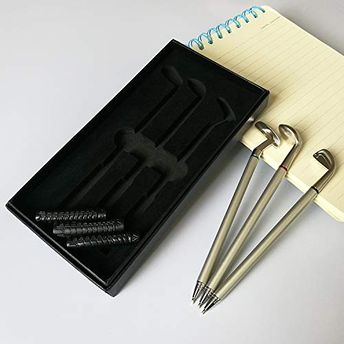 Office & School Supplies 3 Golf Club Shape Ballpoint Pens + Box Set
