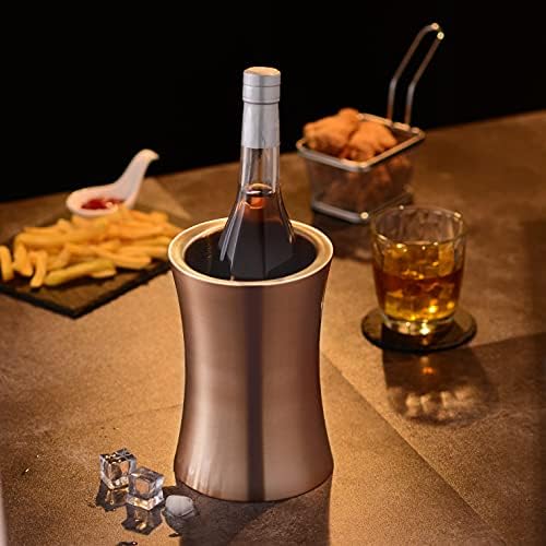 Velaze Wine Cooler Bottle Holder Ice Bucket Wine Copper Stainless Steel Double Wall Insulated Fits All Large Wine, Champagne, Beer, Drinks, Party and Bar