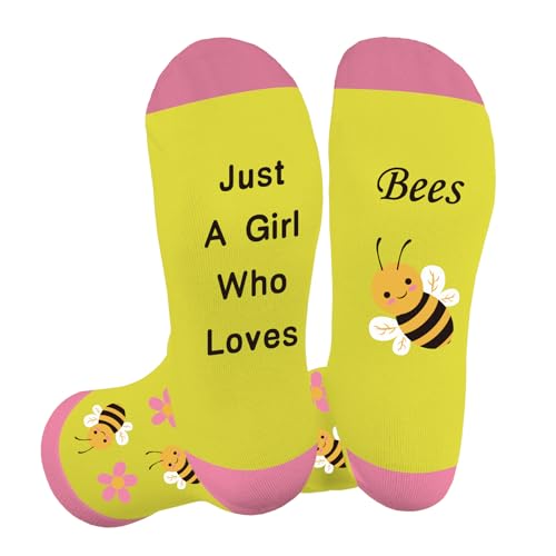 LSVGSAK Bee Gifts Socks for Women Girls Novelty Socks Bee Lovers Christmas Birthday Present for Friend BFF Daughter Wife Sister Girlfriend Stocking fillers