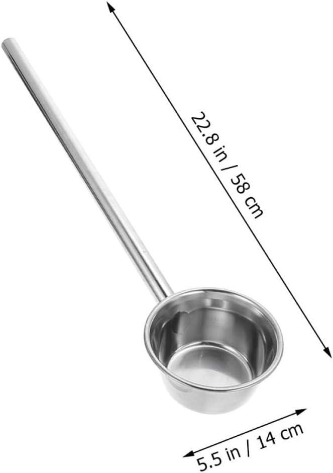2pcs Stainless Steel Water Spoon and Soup Ladle Set with Long 14cm Handle, Metal Water Scoop for Kitchen Cooking and Serving