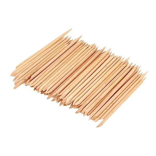 SOESFOUFU Multifunctional Nail Art Tools 200pcs Wood Stick Nail Cuticle Pusher Remover for Home