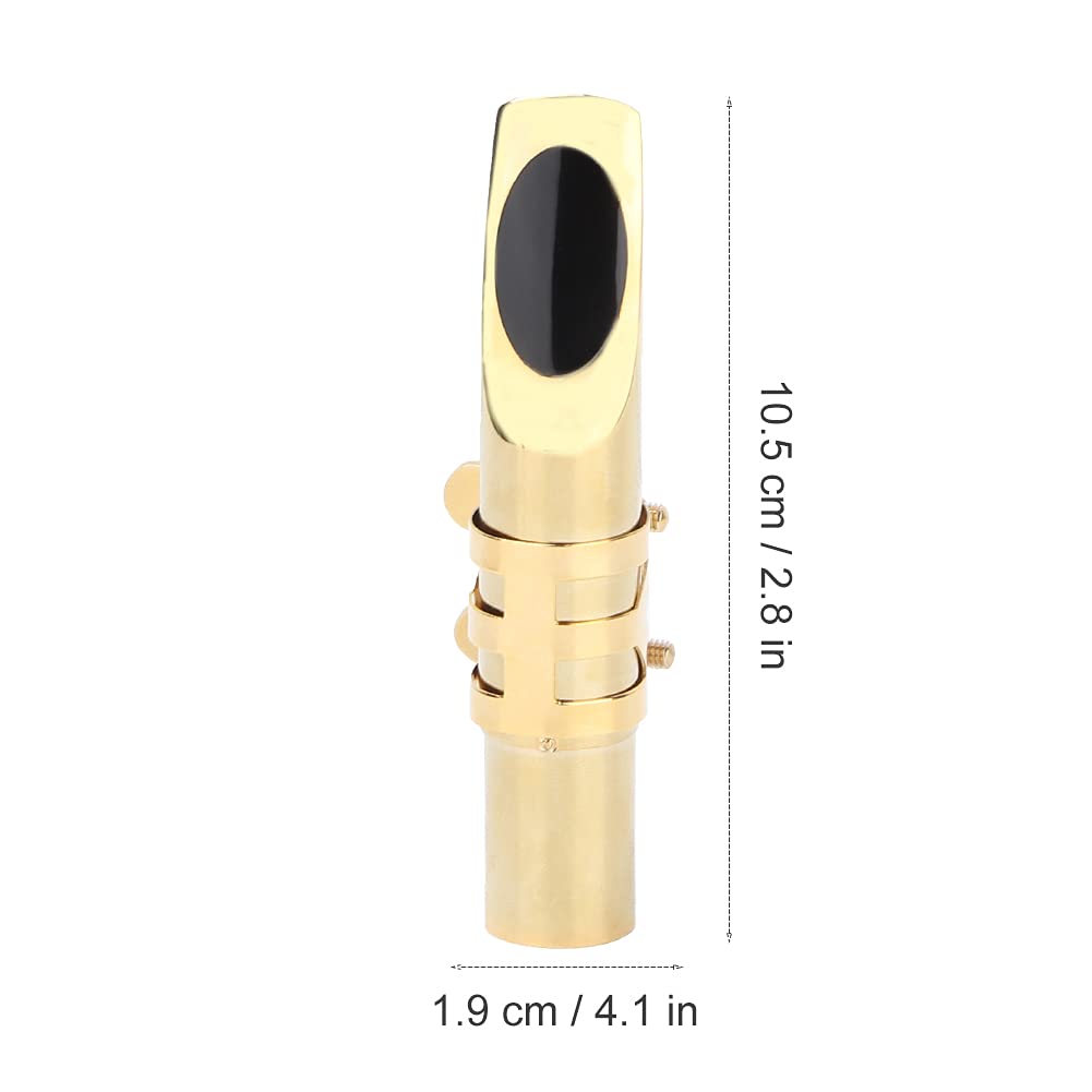 Tissting Bec de Saxophone Baryton Métal, Accessoire Musical avec Bouchon et Coussinets, Laiton Durable pour Musiciens de Saxophone (5C)