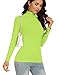 Lime Green Turtle Neck Shirt for Women Long Sleeve Thermal Underscrubs Layer Tops Sweater Winter Fall (Neon Green L)