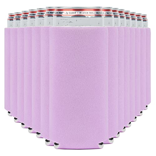 Image of Slim Can Cooler Sleeves (14-Pack) Soft Slim Can Koolie for White Claw Seltzer & Slim Beer - HTV Blanks for Vinyl Projects - Skinny Can Koolies Bulk - Tall Can Coolies for Slim Cans (Lavender)