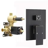 Solid Brass 3 Way Outlet Function Shower Diverter Valve, Drettyer Pressure Balancing Mixer Mixing Ro