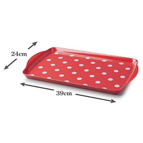 Zeal Melamine Dotty Serving Design Tray (39x24cm) Red, 39 x 24 x 3 cm - Image 3
