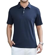 WARHORSEE Waffle Knit Polo Shirts for Men Fashion Mens Polo Shirts Short Sleeve Stretch Casual Go...