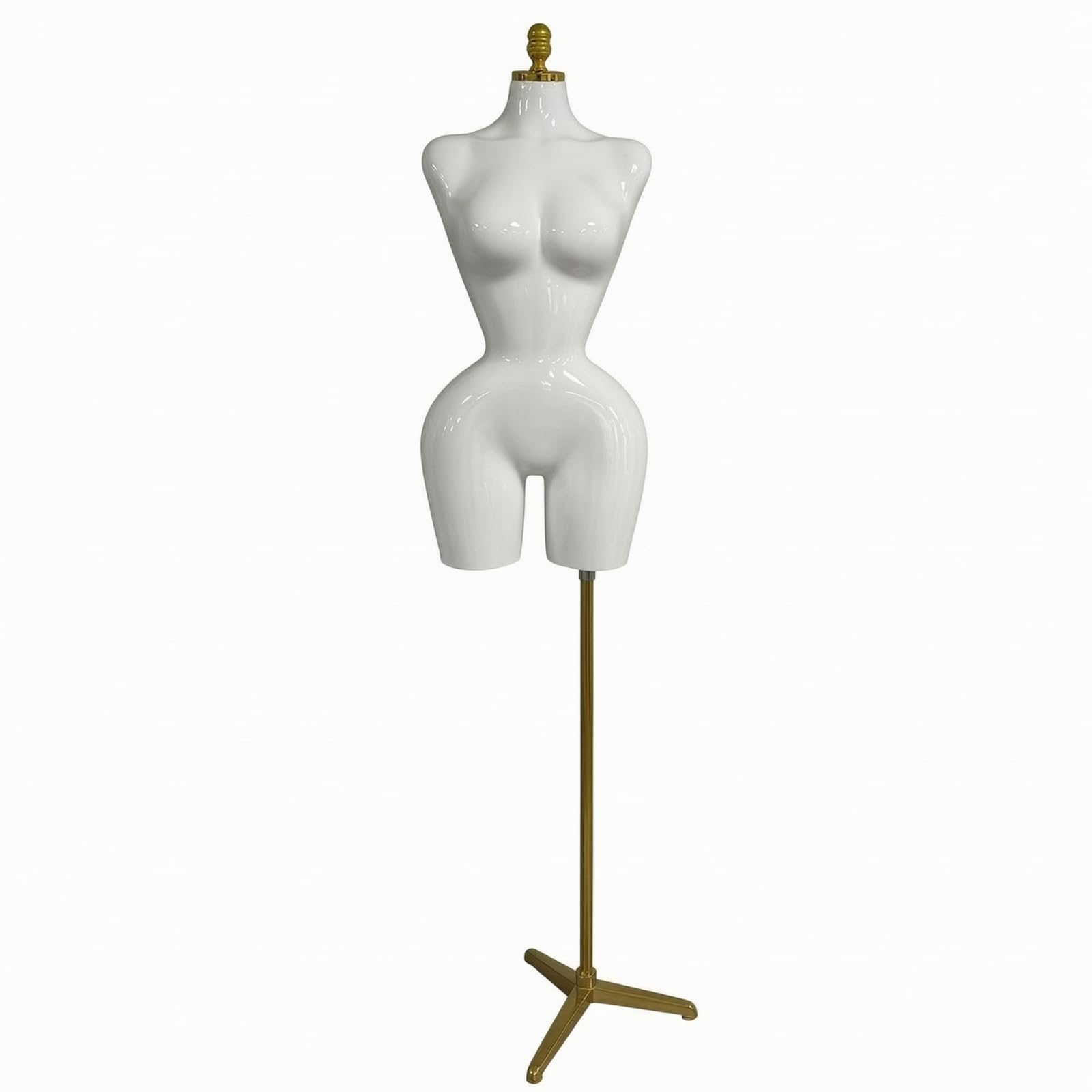 Frauen Schaufensterpuppe Torso Damen Büste Schneiderpuppe Figurine Modepuppe aus mit Glatter Oberfläche Und Stabilem Metallständer für Boutique, Weiß