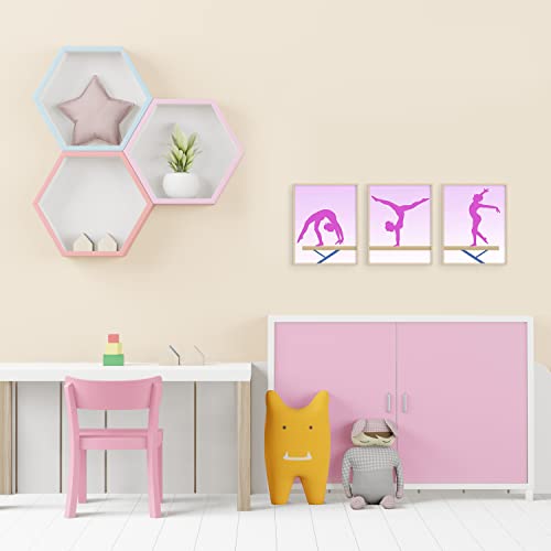 Summit Designs Gymnastics Gymnast Wall Art Decor Prints - Set Of 3 (8X10) Inch Unframed Poster Photos - Bedroom, Nursery, Basement | Girls Ladies Gift Idea #TOP2