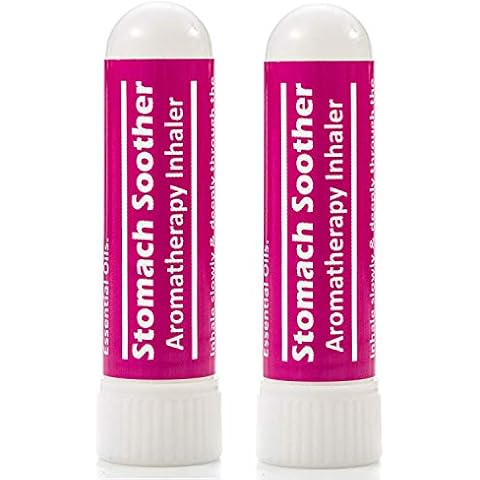 Basic Vigor Nausea and Tummy Aromatherapy Inhaler 2 Pack, Stomach Soother with Essential Oils Cover