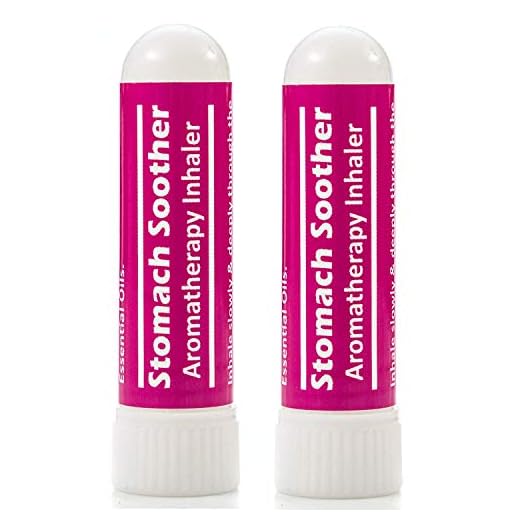 Basic Vigor Nausea and Tummy Relief 2 Pack Aromatherapy Inhaler, Stomach Soother with Essential Oils
