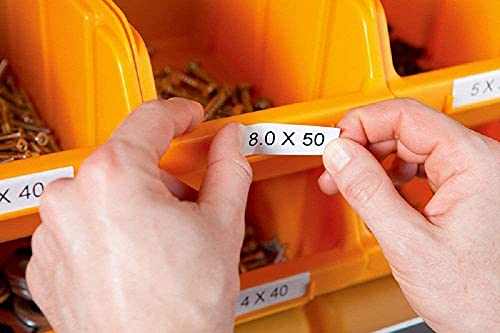 Aonomi Compatible Industrial Label Tape Replacement For Dymo 18488 Flexible Nylon Label For Dymo Industrial Rhino 4200, 5000, 5200, 6000 Label Maker, Black On White, 1/2'' X 11.5' (12Mmx3.5M), 5-Pack #TOP3