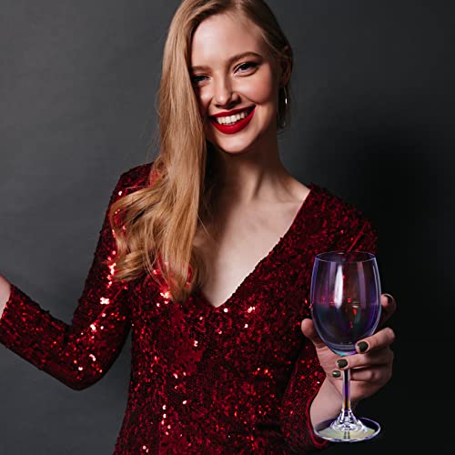 Goldarea 2 Pack Wine Glasses, 10 Oz Iridescent Wine Glass, Colorful Wine Glasses, Rainbow Glasses, Ideal For Red Wine, White Wine, Champagne, Cocktail Glasses, Wine Accessories, Wine Gifts #TOP6