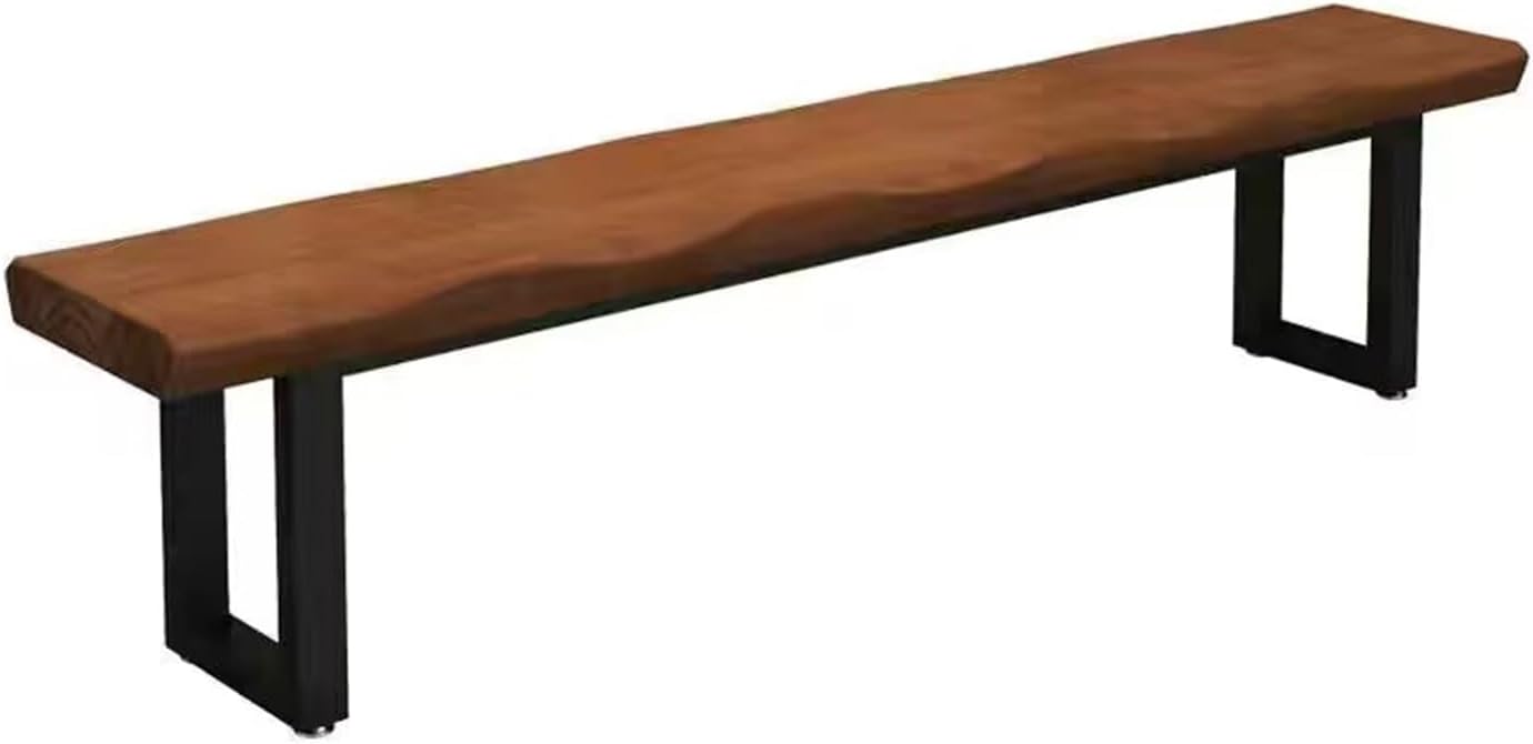 Dining Bench,Wood Table Bench for Dining Room,Entryway Bench End of Bed Bench, Patio Dining Bench with Iron Legs,Bench Seating for Dining Room Living Room Entryway(L60*W30*H45cm)