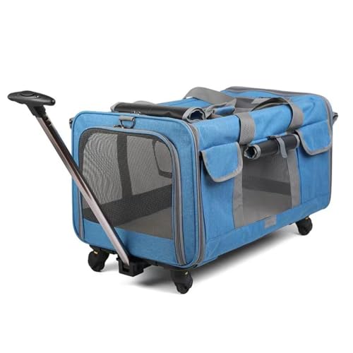 Gerrit transportbox - Transportín para gatos y gatos, mochila para gatos grandes, con ruedas para 2 gatos/perros, diseño superventilado