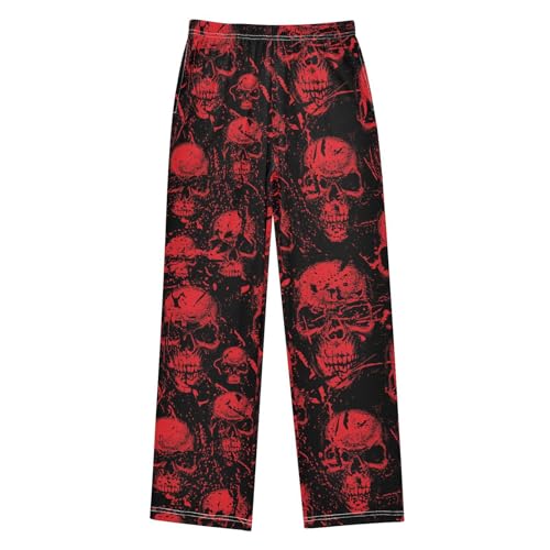 Boys' Pants Red Sinister Skull Dark Long Bottoms Jogger Pants Elastic Waist Trousers with Pockets S-XL
