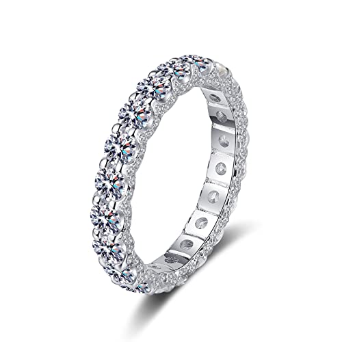 Bague Moissanite Argent à Offrir - Cadeau de Mariage Idéal avec cet Anneau Éternité