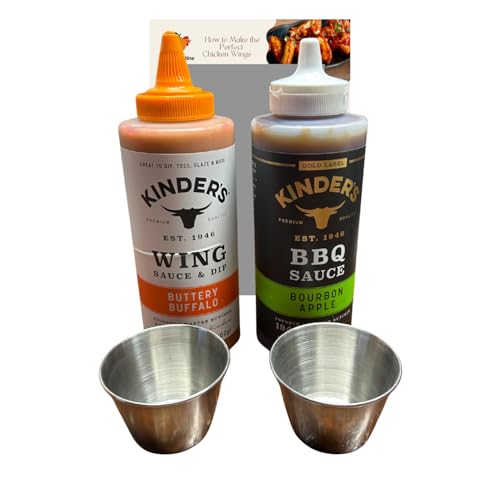 Gourmet Wing Sauce Variety Pack with Dipping Cups & Recipe