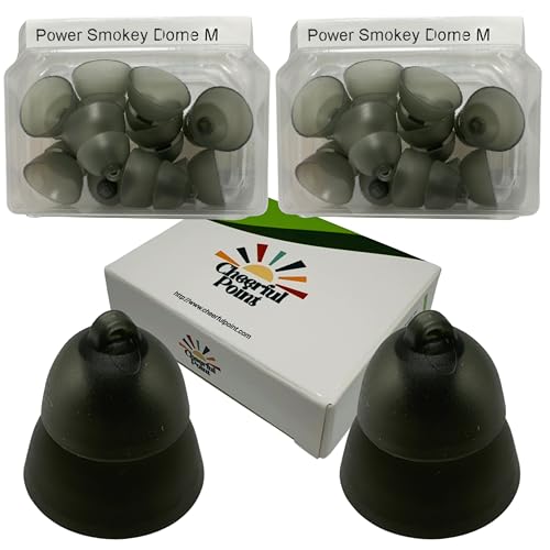 Phonak Power Smokey Domes – Medium Size (M) – (054-1994) – 2 Pack (20 Domes) – Compatible with Marvel, Paradise, Lumity RIC Devices – Dual Flange – Original Phonak Replacements