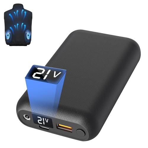20000mAh Battery Pack for Cooling Fan Vest Jacket Coat Pants, 21V Fan Clothing Replacement Battery Pack
