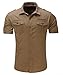 WSLCN Homme Casual Trek Chemise Ajustée à Manches Courtes Deux Poches de Poitrine Beige Taille XXL