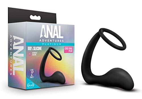 Blush Anal Adventures Cock Ring Plug Black Black Taille Unique