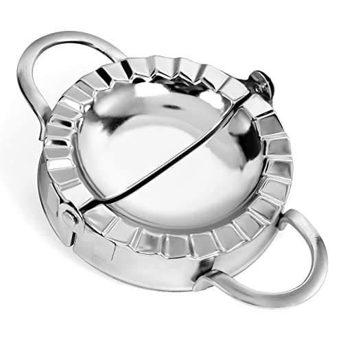 Dumpling Maker, Empanada Maker Press, Stainless Steel Dumpling Skin Maker, 2 in 1 Dough Cutter Kitchen Accessories, Dumpling Mold for Empanada, Dumpling, Ravioli, Pastry, Pierogi & Hand Pie (Small)
