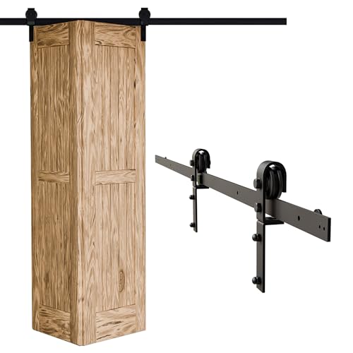 Amig - Kit puerta corredera plegable - Guía 110 cm acero negro - Resistencia hasta 40 kg - Estable y compacto - Deslizamiento silencioso y estable - Mod. SD006