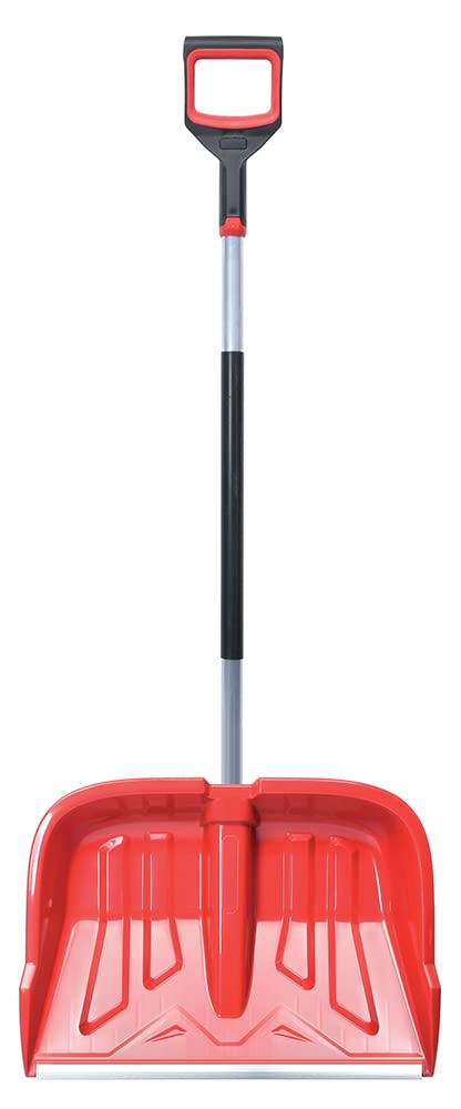 5X Schneeschaufel mit ergonomischem Griff - Schneeräumer für kleine und große Schneemengen – Kunststoff-Blatt, Aluminium-Stiel