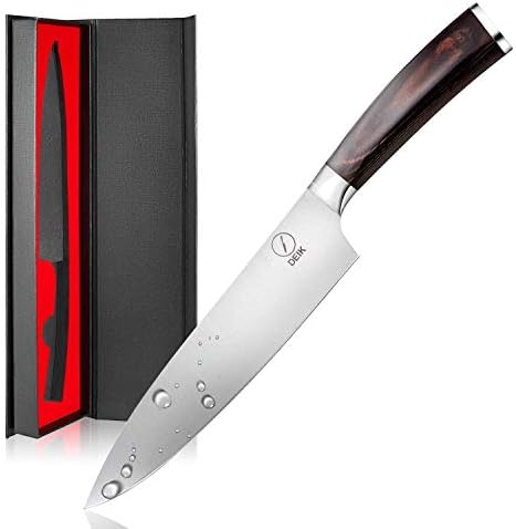 Deik Chef Knife, 8 Inch Kitchen Knife with 1.4116 Imported Stainless Steel, Professional Grade Balance and Super Sharp with Ergnonomic Classy Wooden Handle