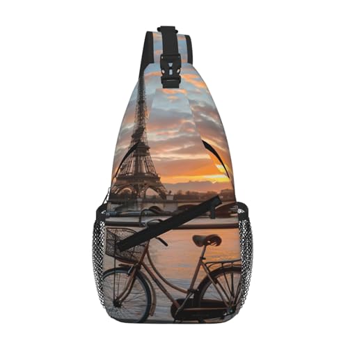 NBAGHPQ Mochila cruzada con estampado de la Torre Eiffel para hombres y mujeres, para viajes, uso diario, moda, bandolera