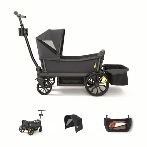 Image of Veer Cruiser XL Essentials Bundle | Premium 4 Seater All Terrain Stroller Wagon for Kids | Fully Collapsible | Hose Washable | Includes Cruiser XL + Canopy XL + Storage Basket XL