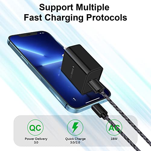 Type C Charger for Samsung Phone Android Charger Fast Charging Block Wall Charger USB C Cable Cord 6FT for Samsung Galaxy S26/S25/S23/S22 Ultra/S21 FE/S20/S10/S9/A11/A12/A35/A23 5G/A13 5G/A03s/A55/A52