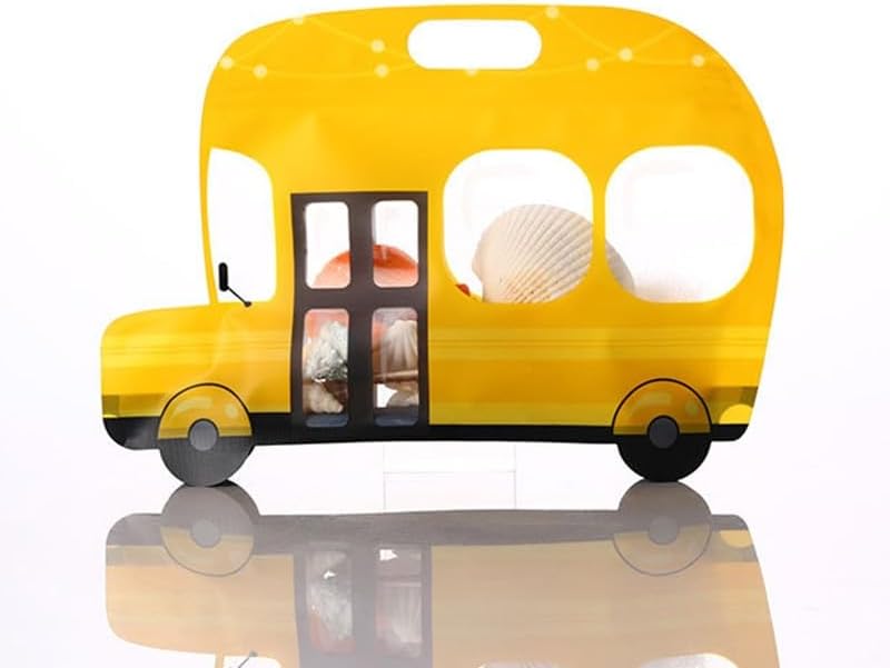 Gift Bags 20Pcs Car Shape Candy Gift Bag Biscuit Plastic Seal Bag Snack Baking Packaging Birthday Christmas Party Favor (Color : Yellow, Size : 20PCS_26X18CM)