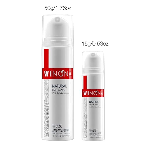 Winona Face Moisturizing Cream,Soothing Dry, Itchy, Red skin with Portulaca Oleracea Extract, Prinsepia Utilis Royle Suitable for Daily Sensitive Care,0.53oz