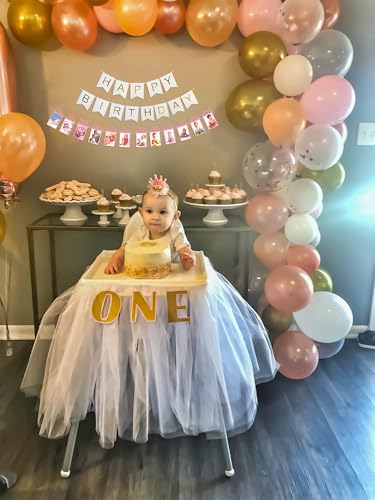 Image of Special You rose gold theme 1st birthday decoration kit for girls, kids with multicolor balloons for decoration, 1 number rose gold foil balloon, 1st birthday decoration for baby - 56 pcs