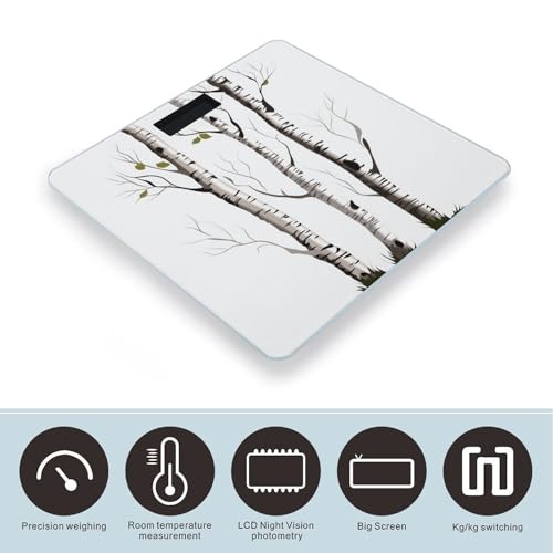 Báscula digital de baño Birch Tree en vidrio templado miniatura 3