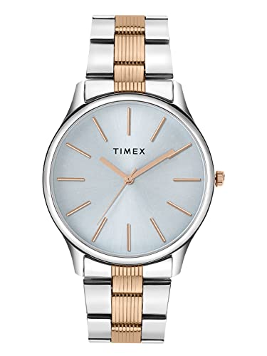 Image of TIMEX Analog Watch for Man with Blue Round Dial & Multicolor Stainless Steel Bracelet Band Water Resistant Men's Wrist Watches - TWTG73SMU03