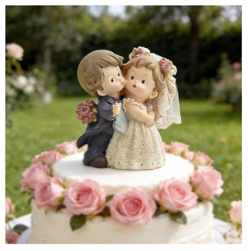 Wedding Couple Kiss Figurine – Bride and Groom Hug Statue