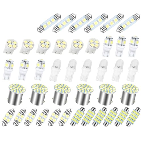 Auto-LED-Lampe, Energieeffizient, Langlebig, Hochwertiges LED-Kombinationsset für Auto-Innenraum, Karte, Kuppel, Kofferraum, Kennzeichenbeleuchtung für Anwendbare Szenen: Upgrade des (42PCS)