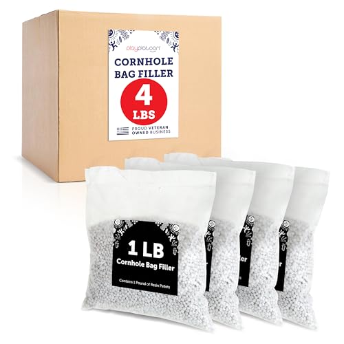 Play Platoon Resin Pellets Cornhole Bag Filler - 4 lbs Plastic Poly Pellets Weighted Stuffing Beads for Shooting or Bean Bag - Individually Packaged 1 lb Plastic Corn Alternative Filler