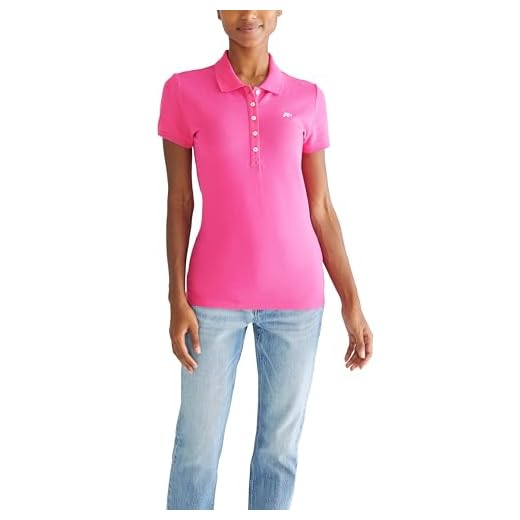 AEROPOSTALE Camisa polo feminina Aero Solid A87, Roxo Fucshia, P