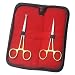 No Scalpel Vasectomy Forceps Sutureless Set Stainless Steel Instruments with Gold Ratchet Handles Comes in a Carrying Case - 2 Pcs