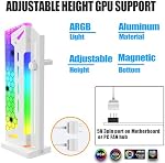 ARGB GPU Support Bracket, RGB GPU Brace Support, 5V 3Pin addressable GPU Holder, 5v 3pin ARGB GPU sag Support Video Card sag Holder, Adjustable Length and Height gpu Bracket Support (White)