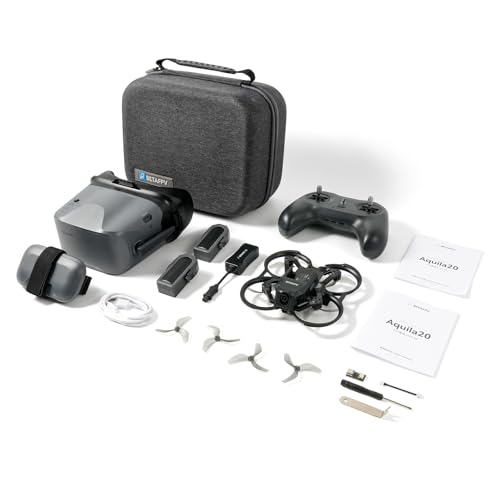 BETAFPV Aquila20 FPV Kit mit Höhenhaltung, LiteRadio 4 SE Funksender, VR04 FPV Brille DVR Unterstützung, 3 Flugmodi, 2S Antriebssystem, RTF Drohne für FPV Einsteiger Geeignet Indoor Outdoor Flüge-ELRS